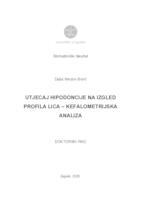 prikaz prve stranice dokumenta Utjecaj hipodoncije na izgled profila lica - kefalometrijska analiza