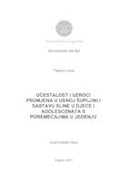 prikaz prve stranice dokumenta Učestalost i uzroci promjena u usnoj šupljini i sastavu sline u djece i adolescenata s poremećajima u jedenju