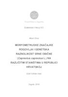 prikaz prve stranice dokumenta Morfometrijske značajke rogovlja i genetska raznolikost srne obične (Capreolus capreolus L.) na različitim staništima u Republici Hrvatskoj