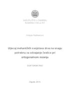 prikaz prve stranice dokumenta Utjecaj mehaničkih svojstava drva na snagu potrebnu za odvajanje čestice pri ortogonalnom rezanju