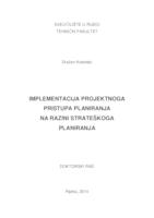prikaz prve stranice dokumenta Implementacija projektnoga pristupa planiranja na razini strateškoga planiranja