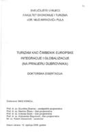 prikaz prve stranice dokumenta Turizam kao čimbenik europske integracije i globalizacije (na primjeru Dubrovnika)