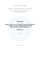 prikaz prve stranice dokumenta Model upravljanja informacijskom sigurnošću u usklađivanju s europskom pravnom regulativom zaštite podataka