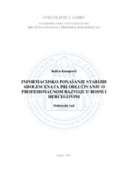 prikaz prve stranice dokumenta Informacijsko ponašanje starijih adolescenata pri odlučivanju o profesionalnom  razvoju u Bosni i Hercegovini