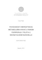 prikaz prve stranice dokumenta POVEZANOST ENERGETSKOG METABOLIZMA KRAVE U RANOM PUERPERIJU I TELETA U NEONATALNOM RAZDOBLJU