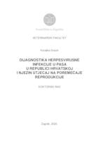 prikaz prve stranice dokumenta DIJAGNOSTIKA HERPESVIRUSNE INFEKCIJE U PASA U REPUBLICI HRVATSKOJ I NJEZIN UTJECAJ NA POREMEĆAJE REPRODUKCIJE 