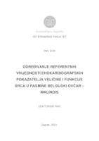 prikaz prve stranice dokumenta ODREĐIVANJE REFERENTNIH VRIJEDNOSTI EHOKARDIOGRAFSKIH POKAZATELJA VELIČINE I FUNKCIJE SRCA U PASMINE BELGIJSKI OVČAR – MALINOIS
